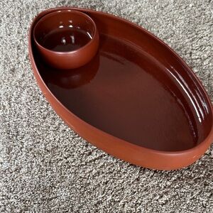 Bortner & Bortner Vintage 1980’s Chip and Dip Oval Serving Tray